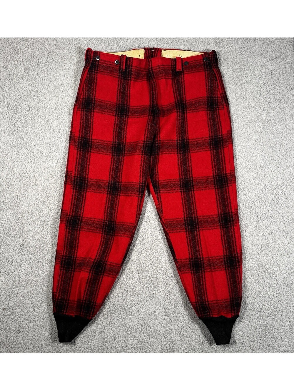 Vintage JC Higgins Sears Roebuck Buffalo Plaid Wool Pants Mens 38x31 Lumberjack